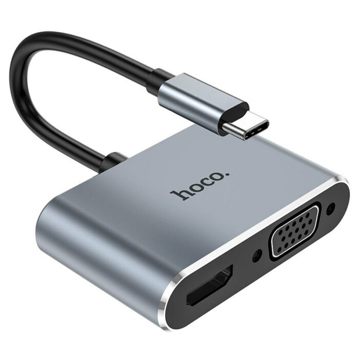 Bộ Chuyển Đổi Hoco HB30 Eco -  Type-C sang HDMI + VGA + USB3.0 + PD