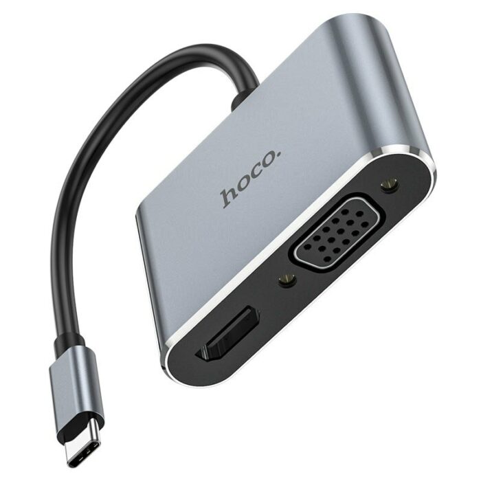 Bộ Chuyển Đổi Hoco HB30 Eco -  Type-C sang HDMI + VGA + USB3.0 + PD