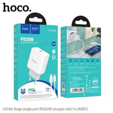 Bộ Sạc Hoco C104A Stage single port PD20W C to iP