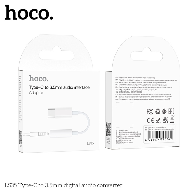 Bộ Chuyển Đổi Âm Thanh Kỹ Thuật Số Hoco LS35 Type-C sang 3.5mm